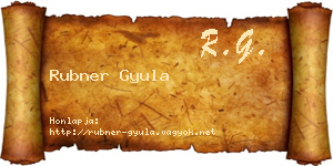 Rubner Gyula névjegykártya